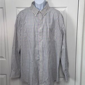 Ralph Lauren White and Blue Casual Button Down Shirt